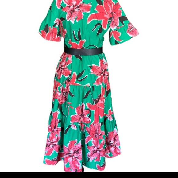 ✨2xHP✨Zara Floral Belted V-neck midi dress - Picture 12 of 14
